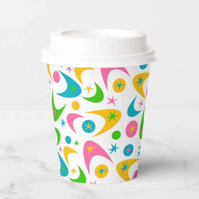 Retro Boomerangs Paper Cups (Front)