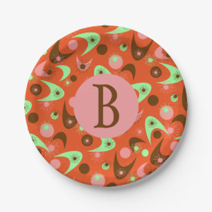 Retro Boomerangs Paper Plate