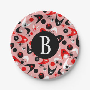 Retro Boomerangs Paper Plate