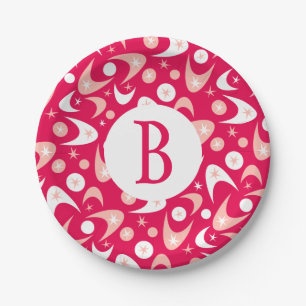 Retro Boomerangs Paper Plate