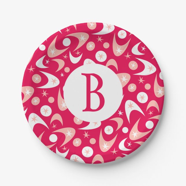 Retro Boomerangs Paper Plate (Front)