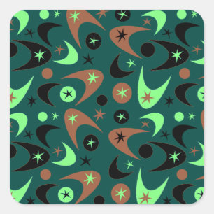Retro Boomerangs Square Sticker