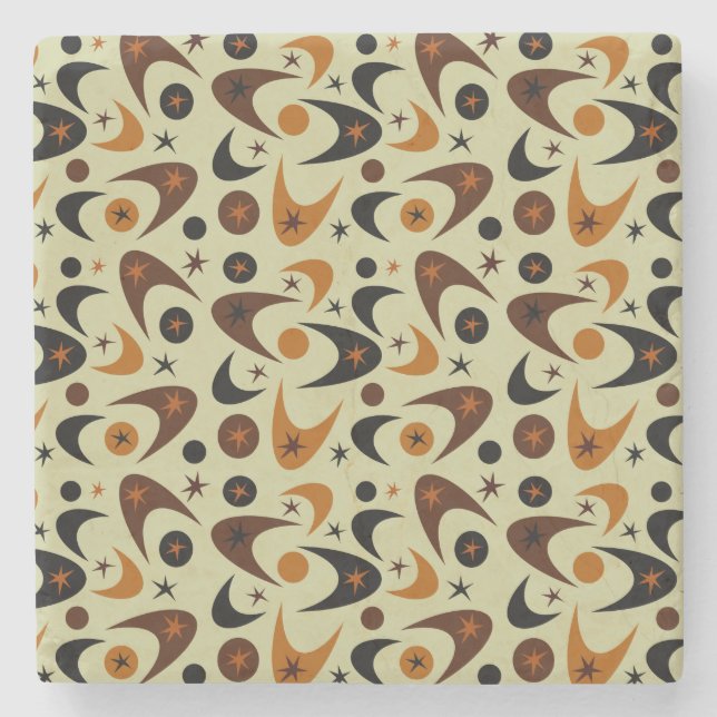 Retro Boomerangs Stone Coaster (Front)