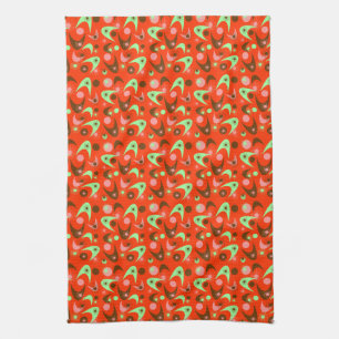 Retro Boomerangs Tea Towel