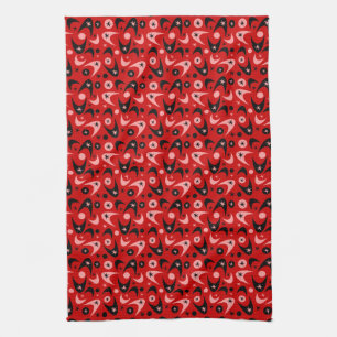 Retro Boomerangs Tea Towel