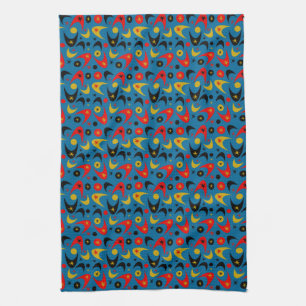 Retro Boomerangs Tea Towel