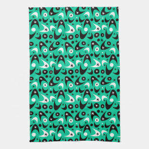 Retro Boomerangs Tea Towel