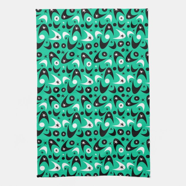 Retro Boomerangs Tea Towel (Vertical)