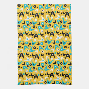Retro Boomerangs Tea Towel