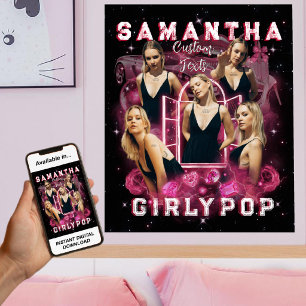 Retro Bootleg 90s Y2K Custom Photos Girlypop Pink  Poster