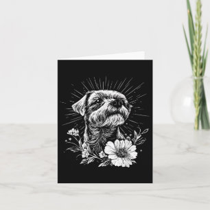 Retro Border Terrie Dog Lover Tattoo Style _1 Card