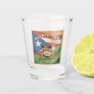 Retro Boricua Pride Poster Shot Glass