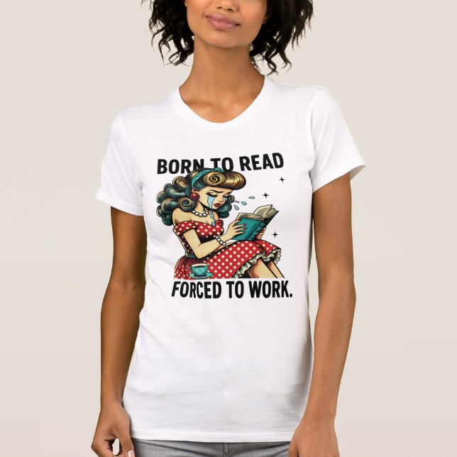 Retro Born to Read  T-Shirt (Front)