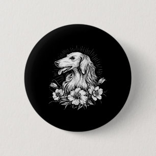 Retro Borzoi Dog Lover Tattoo Style _1 6 Cm Round Badge