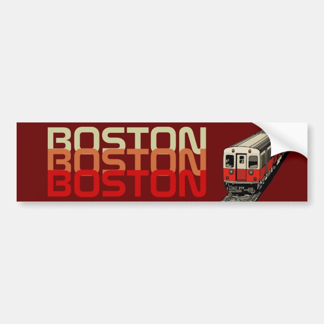 Retro Boston Bumper Sticker (Front)