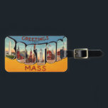 Retro Boston Luggage Tag<br><div class="desc">Great retro greeting from Boston Massachusetts repurposed on a customisable luggage tag. It's simple to add your personal information to the back. If you are purchasing as a gift, you can order the tag with the slip in information card.</div>