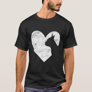 Retro Boston Terrier Dog Heart Valentine's Day Dog T-Shirt