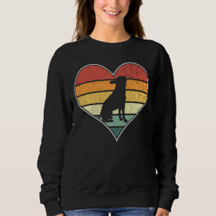 Retro Boston Terrier Dog Hearts Puppy Lover Valent Sweatshirt