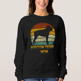 Retro Boston Terrier Mum  Doxie Dog Owner Mother P Sweatshirt