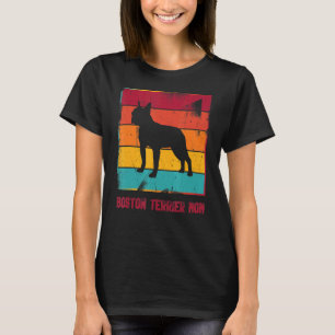 Retro Boston Terrier Mum Owner Mother Pet Mama Dog T-Shirt
