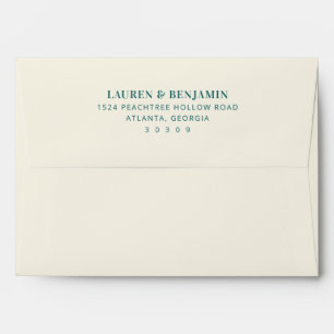 Retro Botanica and Teal Wedding Envelope