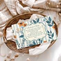 Retro Botanical Tile Baby Shower Books for Baby