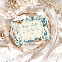 Retro Botanical Tile Baby Shower Diapper Raffle