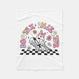 Retro Botox Injector Halloween Ghost Dysport Deale Fleece Blanket