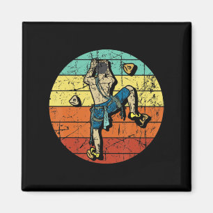 Retro Bouldering Wall Climber Rock Climbing Mounta Magnet