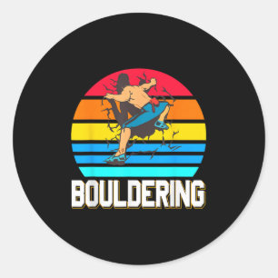 Retro Bouldering Wall Smash Indoor Climbing Scene  Classic Round Sticker