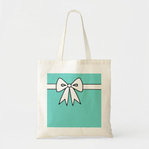 Retro Bow Aqua Tote Bag