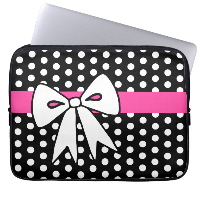 Retro Bow Laptop Sleeve (Front)