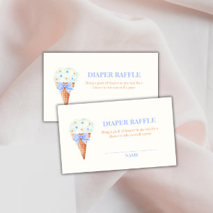 Retro Bow Star Ice Cream Diaper Raffle Baby Shower Enclosure Card