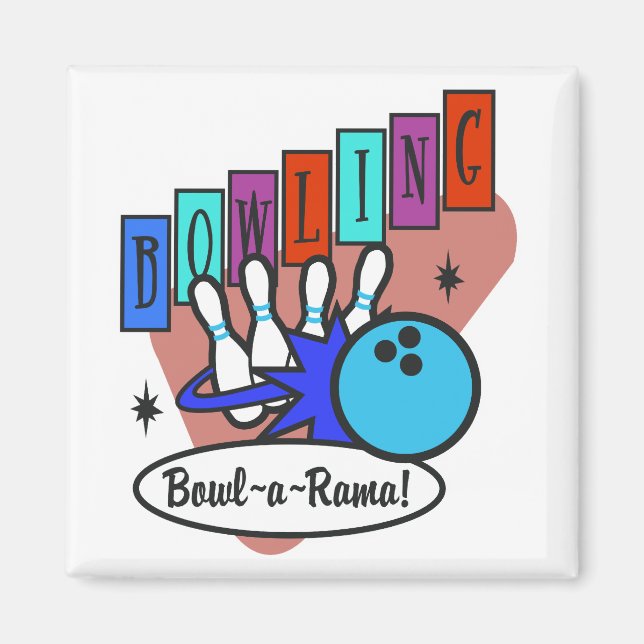retro bowl-a-rama sign magnet (Front)