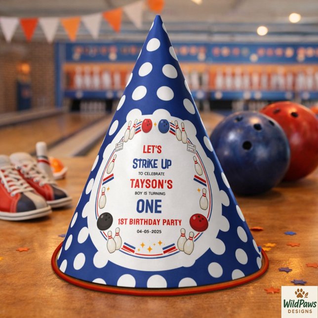 Retro Bowling 1st Birthday Party – Fun Kids  Hat (Retro Bowling 1st Birthday Party – Fun Kids Hat
)