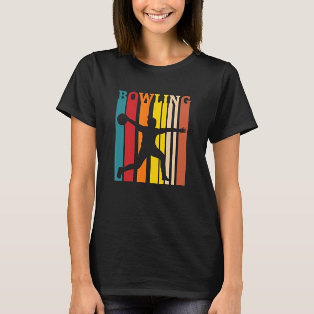 Retro Bowling Bowling Player Bowler Bowling Team T-Shirt (Front)