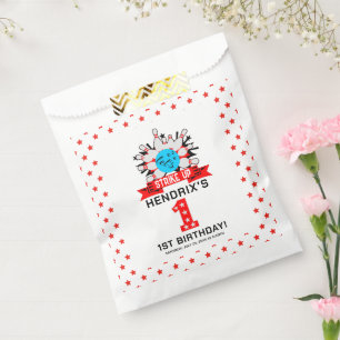 Retro Bowling Kids 1st Birthday Party Favour Bags
