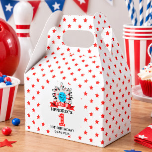 Retro Bowling Kids 1st Birthday Party Favour Box