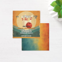 Retro Bowling Kids Birthday Party Invitation 