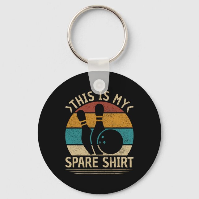 Retro Bowling Men Boys Kids Funny Bowling This Is  Key Ring (Front)