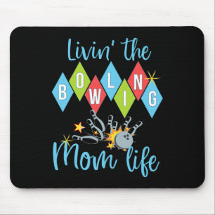 Retro Bowling Mum Bowler Queen D Mouse Pad