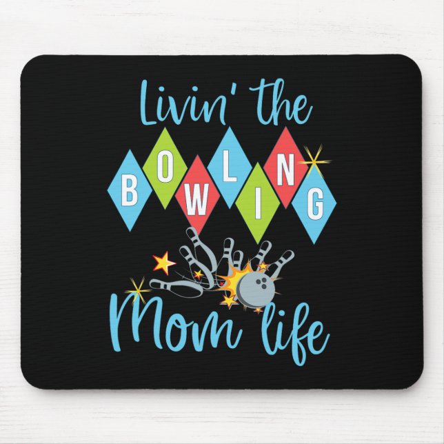 Retro Bowling Mum Bowler Queen D  Mouse Pad (Front)