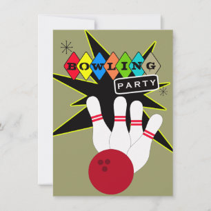 Retro Bowling Party Invitation