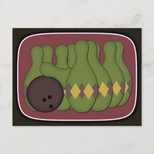 Retro Bowling Postcard