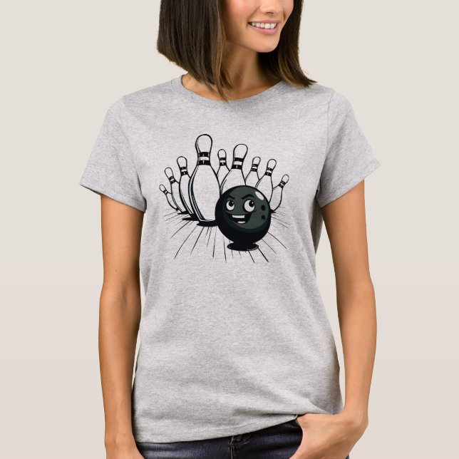 Retro Bowling T-Shirt – Vintage Strike (Front)