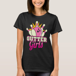 Retro Bowling Team   Gutter Girls Bowlers T-Shirt