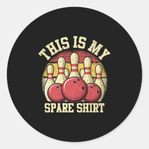 Retro Bowling Team League Funny Bowler Premium  Classic Round Sticker