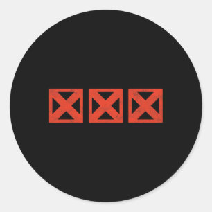 Retro Bowling Turkey Three Strike Symbol Minimalis Classic Round Sticker