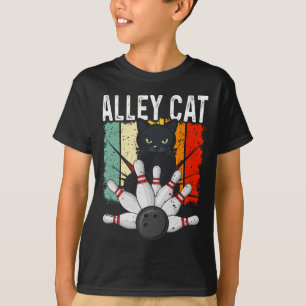 Retro Bowling Vintage Bowler Alley Cat Vintage  T-Shirt