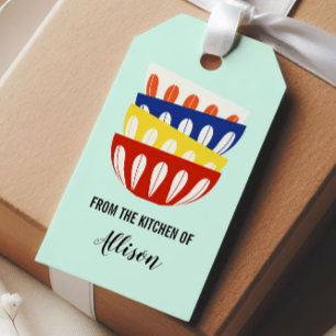 Retro Bowls From the Kitchen Of Tag, Mid Century Gift Tags